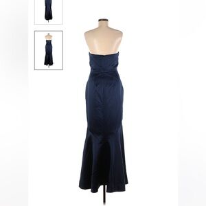 Ann Taylor navy blue strapless formal dress